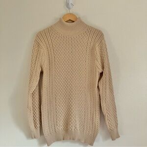 Coofandy Men’s Tan Cable Turtleneck Sweater Amazon Casual Neutral Classy